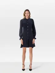 Navy Corduroy Mini Length Dress
