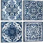 Canvas Wall Art- Set of 4- Abstract Blue