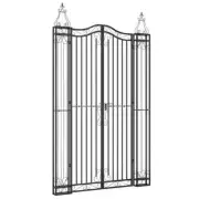 Garden Gate Black 121x8x200cm Wrought Iron Security Fence Barrier