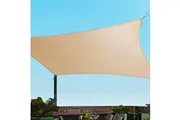 Instahut Waterproof Shade Sail 3x5m Rectangle Sand 95% Shade Cloth