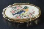 Gold Tone Mini Traveling Sewing Kit Pill Box Bird Sewing Kit NEW