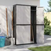 Outdoor Storage Cabinet Garden Patio Sheds Tool Shelf Cupboard Grey 97x37x165cm