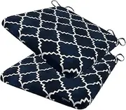 Waterproof Chair Cushion Outdoor Square Seat Cushions Pads High Density Foam Set of 2/4 - Removable Resistant Chair Pads with Ties for Patio, Garden, Sofa Couch, Dining Room(#5,2pcs 19"*18"*1.5")