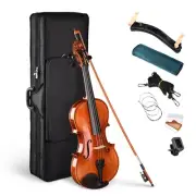 Vif Solid Wood Violin 4/4 Full Size Set Beginner Fiddle with Case for Student