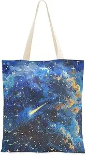 [Yoogain] customizable Starry Sky Shooting Star Tote Bags Starry Sky Shooting Star Women Tote Bag for Travelling Reusable Canvas Grocery Bags, Starry Sky Shooting Star, 1 size