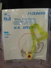 Katchum Gold Flake Grub 3/8 Oz Flounder Rig 2 Fish Hooks Yello Football Head Jig