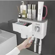 Toothbrush Holder with Automatic Toothpaste Dispenser