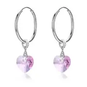 Sterling Silver Ring Fashion Crystal Pendant Earrings White/Platinum Plated