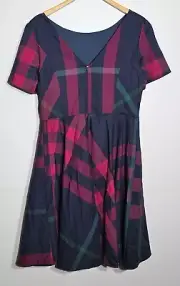 ModCloth Medium Fit & Flare Dress Plaid SIZE 14 BNWT PLUS FREE POSTAGE