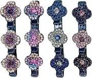 Side Hair Clip | Hair Clip with Three Flowers,Ladies Hair Clips Duckbill Clip for Styling Sectioning for Women Girls Cart-au