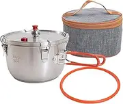 Hobngmuc Camping Pressure Cooker - Meats Pot Stainless Steel Stove Pressure Cooker,Multi-Function Stove Cooking Pot Outdoor Cookware for Induction Cooker