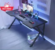 Gaming Desk Ergonomic 100cm Large K Shaped Black Computer Table Home Office Setu