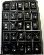 CASE OF 25, 5W-15-761S, SIGMA SWITCH DPDT BLACK MOMENTARY ON OFF MOMENTA