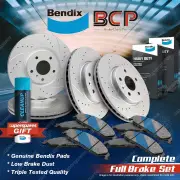 F + R Slotted Rotors Bendix Brake Pads for Volkswagen Multivan 7H 7E N M F 2E3