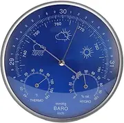 Jiawu 3 in 1 All-Season Wall Hanging Thermometer Barometer Hygrometer, 180mm/7.09in Diameter Dial Type Accurate Weather Station, Indoor and Outdoor Use, Fahrenheit Edition