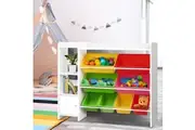 Keezi Kids Toy Box 8 Bins Bookshelf Storage Rack Organiser Toy Display