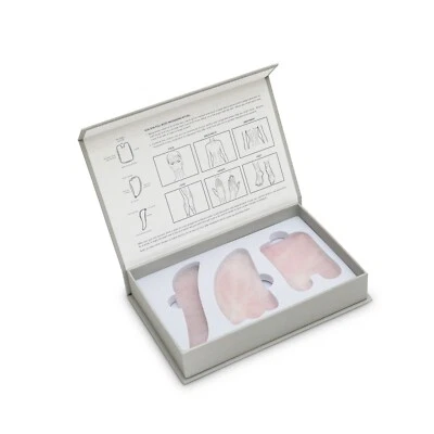 NATURAL ROSE QUARTZ GUA SHA TOOL FACIAL & BODY MASSAGE