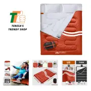 Double Sleeping Bag for Adults - 2 Person Cold Weather3-4 Seasons Camping Bed...