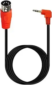 50cm/150cm Long 3.5mm 1/8in Male to 5Pin DIN Male Cable 90 Degree Angled for Keyboards Drum Sound Device