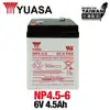 YUASA湯淺NP4.5-6閥調密閉式鉛酸電池 6V4.5Ah 兒童電動車/緊急照明燈/電子秤/手電筒/電子秤(台灣製)