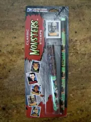USPS $0.32 Stamps Classic Monsters BORIS KARLOFF The Mummy Pen Pencil Eraser Set
