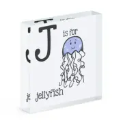 Letter J Is For Jellyfish Acrylic Photo Block Frame Alphabet Animal