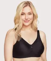 Glamorise Magiclift Seamless Wire-Free Everyday Bra - Black (Size 22DD)