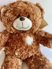 Build A Bear Plush Champ Brown Calico Heart Patch Stitch Stuffed Teddy W Tag