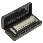 QIMEI Blues Deluxe 10-Hole Harmonica in the Key of C with Case Gift