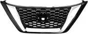 HIAHQJIN Racing Grills Front Bumper Mesh Grille Compatible for Nissan 2019-2023 ABS Assembly Chrome And Black Replacement Car Accessories(Have camera hole)