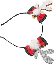 [TINEASUR] Metal Fabric Sequined Headband Antler Hair Band Festive Christmas Headbands