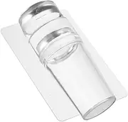 LOORGVEL 1Set Manicure Stamper with Scraper Nail Art Kit for Salon Home Use Soft Head Durable Scraper for French Manicure Nail Art Lovers