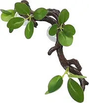 Reptile Tree - Branches for Reptiles | Suction Tree Branch with Leaves, Enrichment Toys, Lizard Tank Accessories, Snake Enclosure Decor, Snake Terrarium Decor for Lizards, Bearded Lions