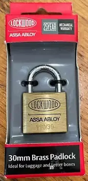 Lockwood 30mm Solid Brass 110 Series Padlock - Lockers - Letter Boxes - Luggage