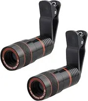 COHEALI 2Pcs Phone Telescope Lens Clip Macro Camera Lens for Mobile Photography Easy to Install High Resolution Lightweight Design Compatible with Phones