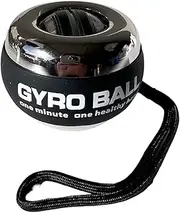 Premium All-Metal Power Gyro Ball – Auto-Start Hand Wrist Forearm Trainer for Joint and Muscle Exercise, Complete with Ball Bag, Gyro Ball with LED Lights for Fitness Wrist Strengthener
