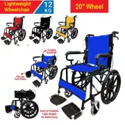 Lightweight Premium Foldable Wheelchair Elderly and Disabled Footrest Armrest