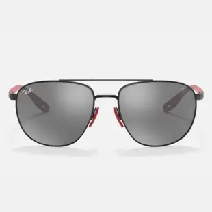 【RayBan 雷朋】法拉利聯名款 雙槓水銀太陽眼鏡(RB3659M-F0026G 57mm)