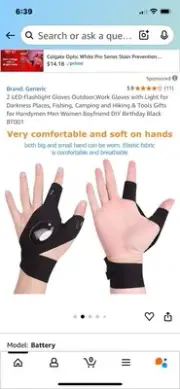 Fingerless LED Flashlight Gloves – Hands-Free Lighting for Repair & Outdoor Use
