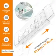 Expandable Bathtub Caddy Tray 56.5cm to 80.5cm Adjustable Length Clear libSZ~