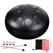 Drum 6 Inch Steel Tongue Drum Set 8 Tune Hand Pan Drum Pad Tank Sticks Carrying