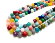 MultiColor Rainbow Jade Faceted Round 8mm Gemstone Beads RNF132-3