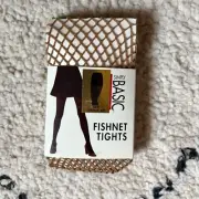 Simply Basic size 3 medium/tall control top beige fishnet tights NEW