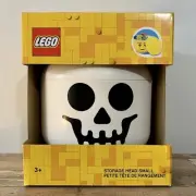 LEGO Skeleton Skull Storage Head Small Container Halloween Decor 6"x7.5"