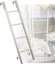 White Bunk Bed Ladder Loft Bed Ladder with 4 Hooks, Metal Step Climbing Ladder for Kids Adults, Load Capacity 150kg/330lbs (Size : 150cm/59)