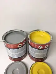 Kobelco 3no. Yellow & 2no. Cab Grey Digger Excavator Enamel Paint 1 Litre Tins