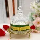2Pcs/set Romantic Gold Candle Holder Geometry Design Small Storage Tray Hotel