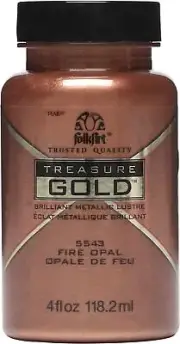 Folkart Treasure Gold Paint 4oz-Fire Opal (Pack of 1)