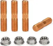 PSLER M10x1.50 Threaded T3 T4 T6 Turbo Screw and Nuts High Strength Turbo Stud Kit Flange Nuts Set of 4
