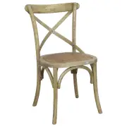 Charlotte Cross Back Birch Wood Antique Grey Brushed Dining Chair